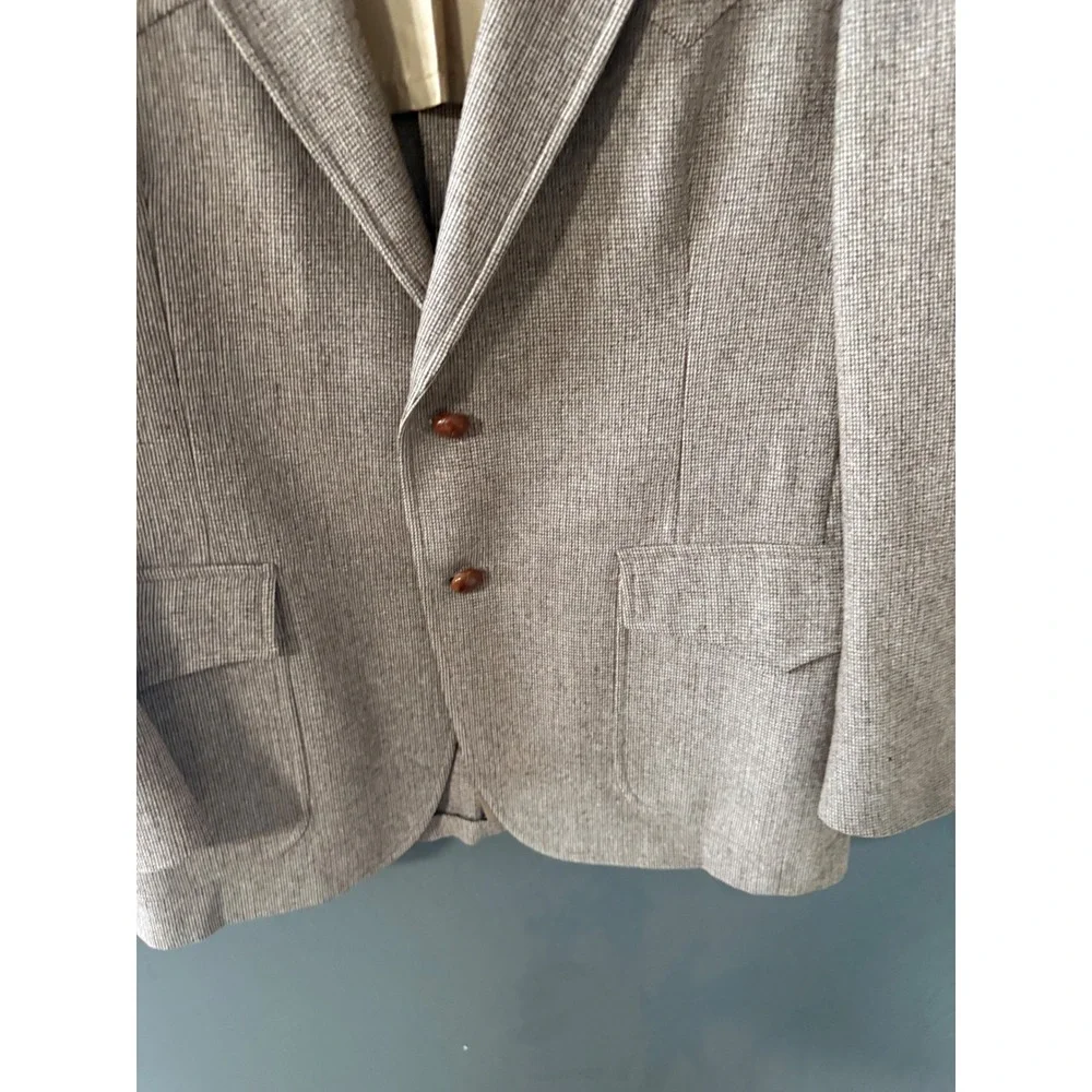 Pendleton High‎ Grade Western Wear Mens Wool Blazer Tan Brown Check 42 Vintage